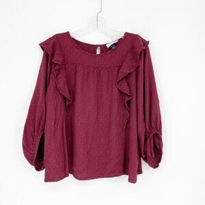 Universal Thread Long Sleeve Ruffle Top Size Large